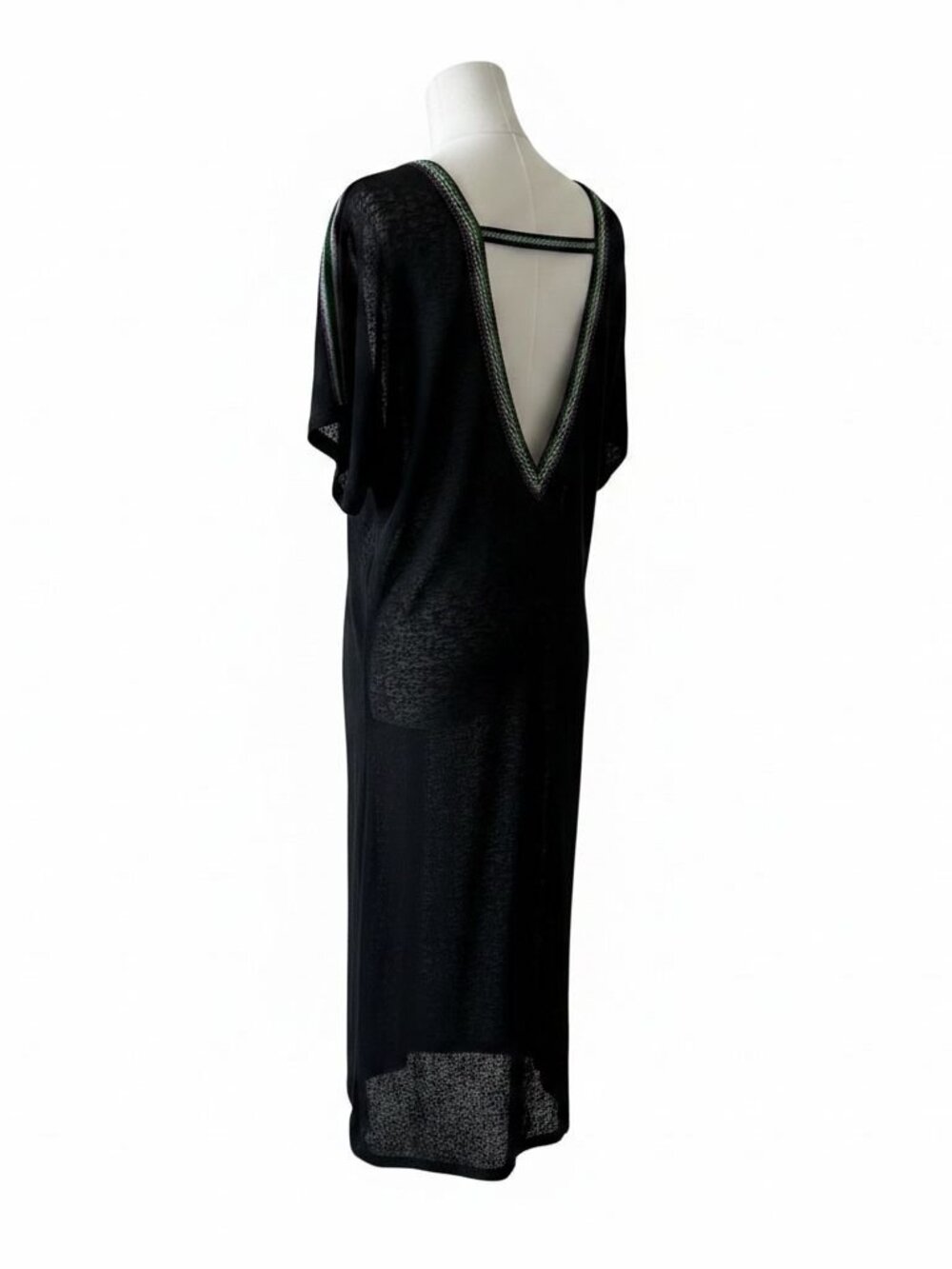 Pitusa V‑Back Cotton Blend Cover‑Up – Black OS - Picture 5 of 6